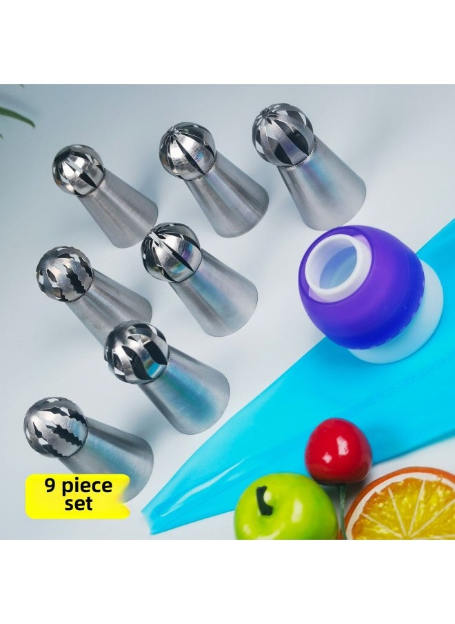 Generic 22-piece Spherical Pastry Nozzle Suit Torch Pastry Nozzle Pastry Bag Converter Pastry Suit-Color:1000 Sets-Specifications:Set Of 9 C Meal TPU  - Image 1