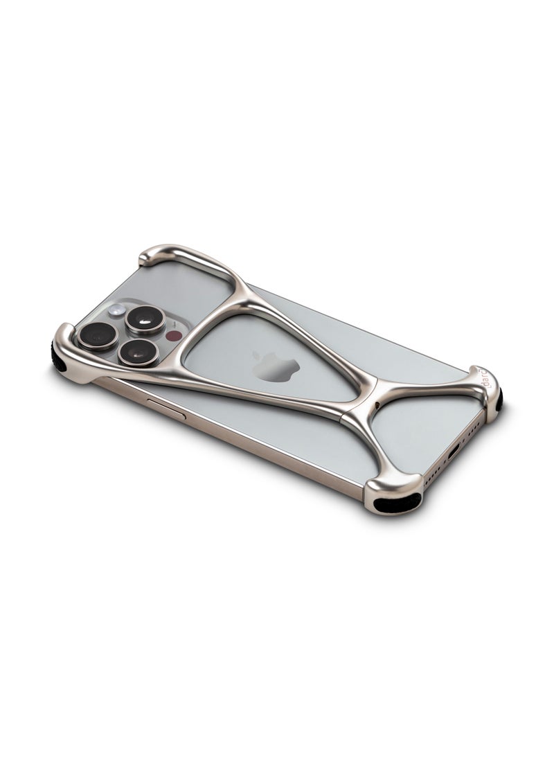 darc iPhone 15 Pro Slim and Lightweight Stainless Steel Case in Titanium Grey Color  - Image 2