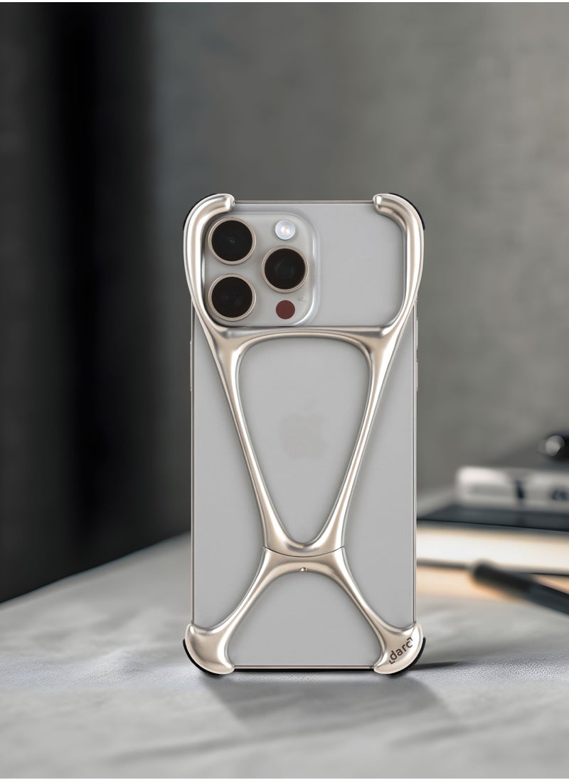 darc iPhone 15 Pro Slim and Lightweight Stainless Steel Case in Titanium Grey Color  - Image 3
