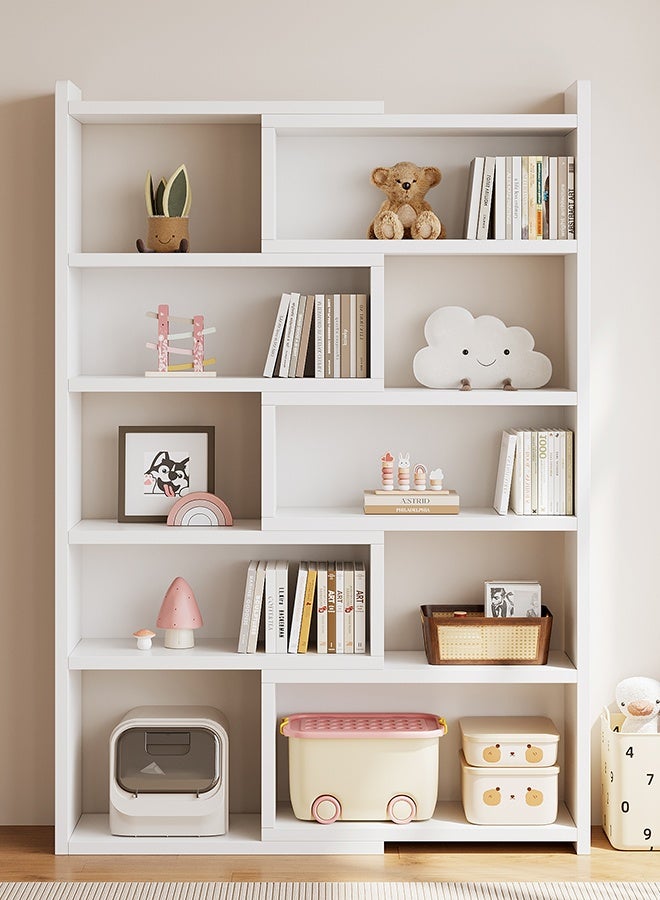 JCB CHIC 5-Tier Wooden Display Cabinet Rack,Extendable 51-95cm Wide Open Shelf Bookcase,10 Cubes Bookshelf,Multifunctional Freestanding Book Storage Shelves for Home and Commercial Use - Image 1