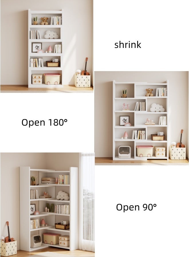 JCB CHIC 5-Tier Wooden Display Cabinet Rack,Extendable 51-95cm Wide Open Shelf Bookcase,10 Cubes Bookshelf,Multifunctional Freestanding Book Storage Shelves for Home and Commercial Use - Image 2