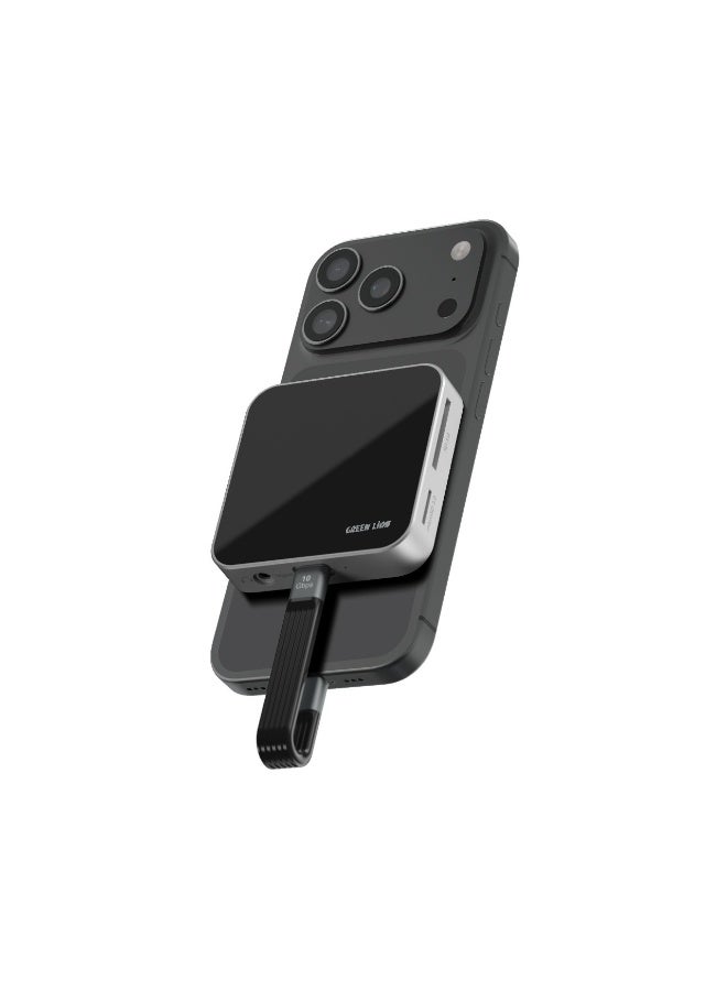 GREEN LION 8-in-1 Hub with Multi-Device Support / Magsafe Compatible / 100W PD / USB-C / USB-A / SD & TF / 3.5mm Audio / HDMI 4K@60Hz /  8-Port Expansion - Black - Image 1