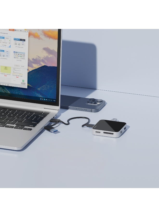 GREEN LION 8-in-1 Hub with Multi-Device Support / Magsafe Compatible / 100W PD / USB-C / USB-A / SD & TF / 3.5mm Audio / HDMI 4K@60Hz /  8-Port Expansion - Black - Image 2