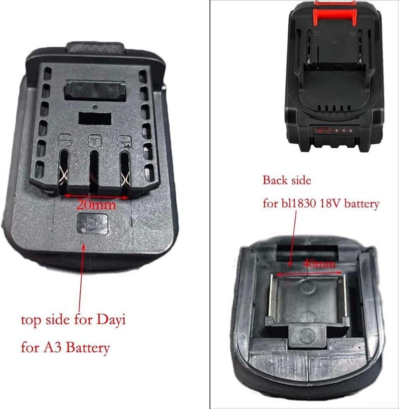BL1830 Battery Adapter Converter for Dayi A3 2106 and BL1840 BL1850 18V Power Tools Fast Install Black - Image 4