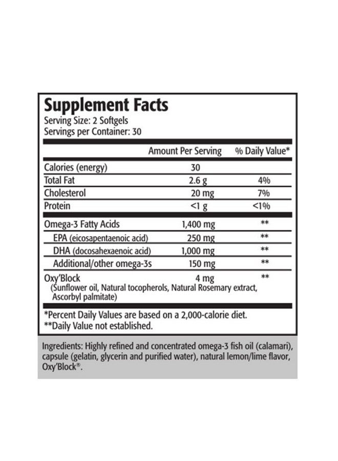 Res-Q Calamarine DHA Omega-3 Fish Oil 60 Capsules - Image 2