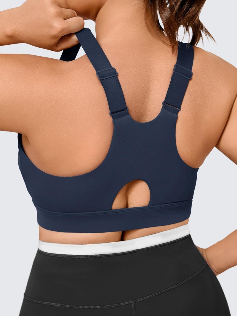 Plus Size Cloud Soft Racerback Sports Bra with Adjustable Straps and Removable Pads - Image 2