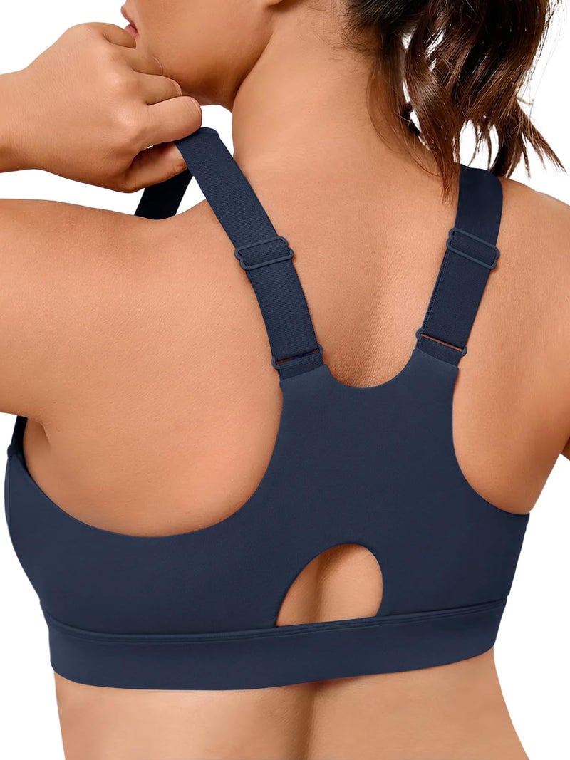 Plus Size Cloud Soft Racerback Sports Bra with Adjustable Straps and Removable Pads - Image 1