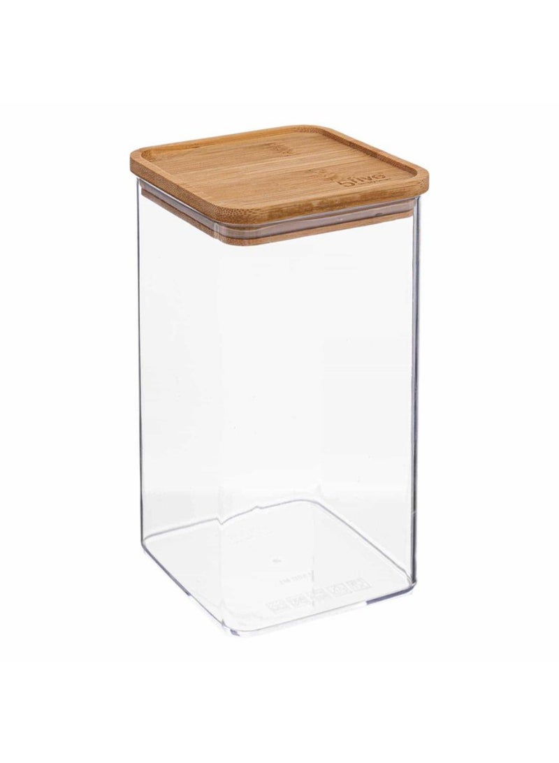 Square Container W Bamboo Lid 1 5 L