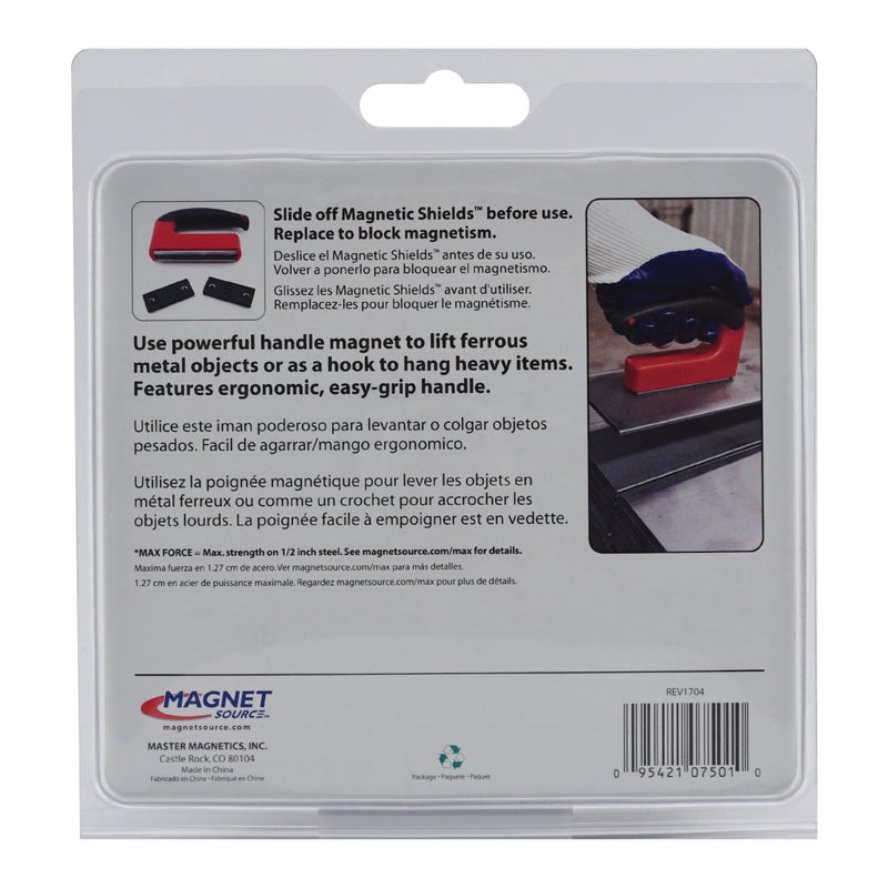 Master Magnetics ماجنت ماجنتكس القوي مع مقبض مريح - قوة سحب 100 رطل، أحمر، 07501 - Image 3