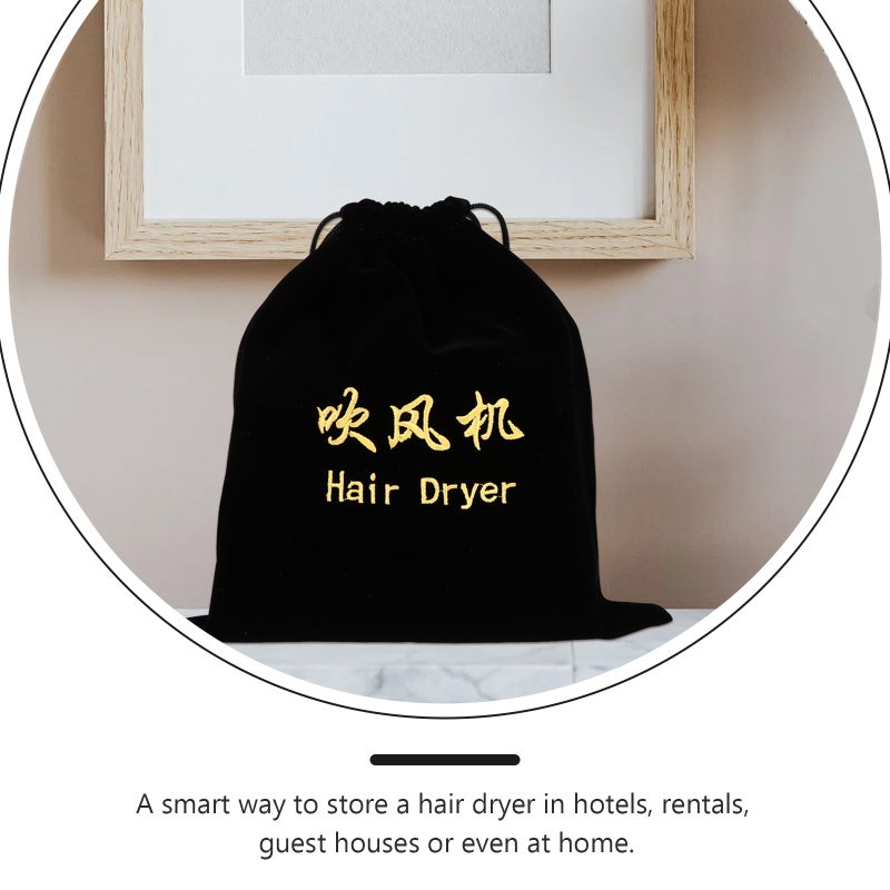 Travel Hair Tools Bag Jewelry Hair Dryer Container Rectangular Flannel Storage For Home Use 1Pcs - Image 3
