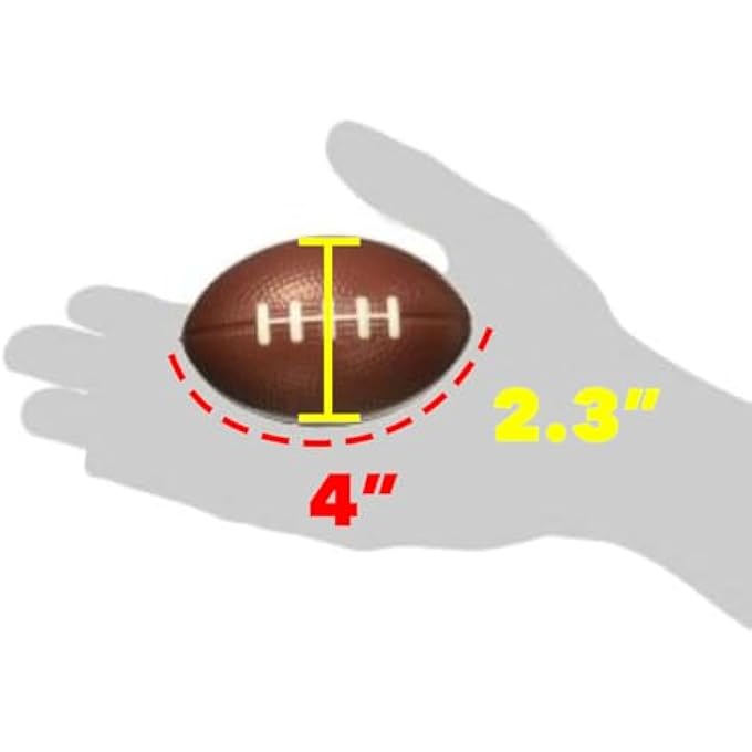 GiftExpress (Football) - 1 Dozen Foam Mini Football Stress Balls, Mini Sport Balls, Superbowl Party Favour, Football Themed Party Supplies and Giveaways (Football) - Image 3