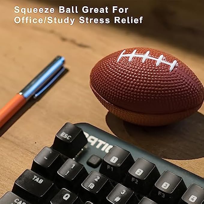 GiftExpress (Football) - 1 Dozen Foam Mini Football Stress Balls, Mini Sport Balls, Superbowl Party Favour, Football Themed Party Supplies and Giveaways (Football) - Image 4