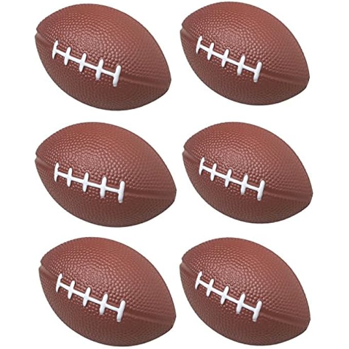GiftExpress (Football) - 1 Dozen Foam Mini Football Stress Balls, Mini Sport Balls, Superbowl Party Favour, Football Themed Party Supplies and Giveaways (Football) - Image 1