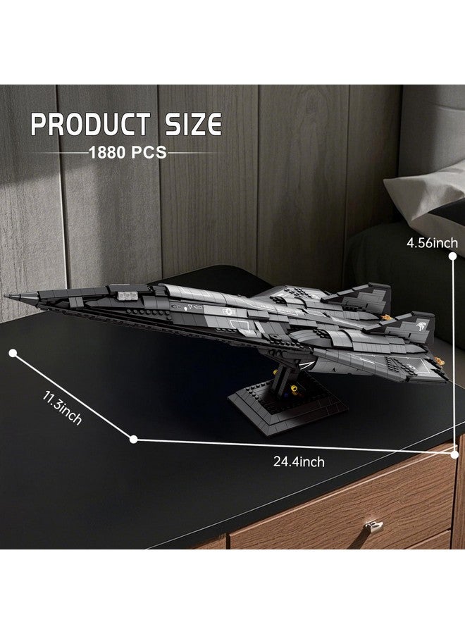 Reobrix SR-72 Reconnaissance Fighter Jet Building Set, Military Airplane Toys Construction Set 33039, Model Plane Kit Aviation Collection, Gifts for Boys Girls 14+, Adult and Military Fans - Image 5