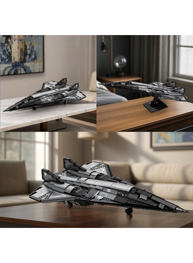 Reobrix SR-72 Reconnaissance Fighter Jet Building Set, Military Airplane Toys Construction Set 33039, Model Plane Kit Aviation Collection, Gifts for Boys Girls 14+, Adult and Military Fans - Image 3