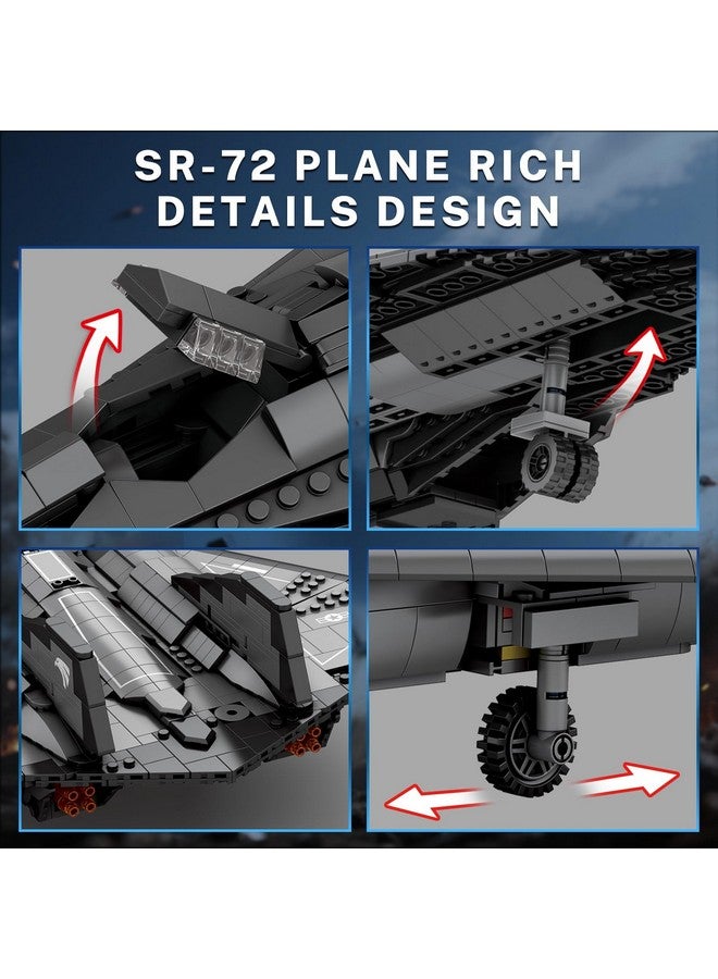 Reobrix SR-72 Reconnaissance Fighter Jet Building Set, Military Airplane Toys Construction Set 33039, Model Plane Kit Aviation Collection, Gifts for Boys Girls 14+, Adult and Military Fans - Image 4