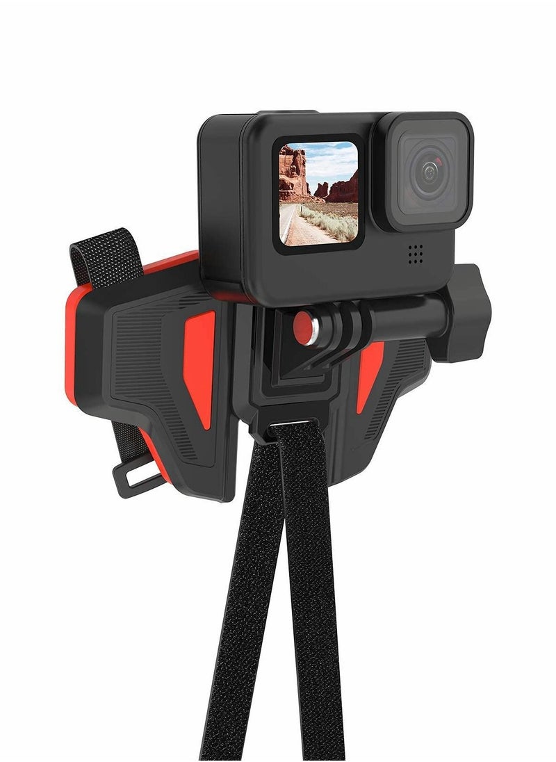 Excefore - Upgraded Motorcycle Helmet Chin Mount for GoPro Max Hero 10 9 8 7 6 5 Insta 360 One R One X DJI Osmo Cellphone and More Action Camera, with Go Pro Mount Adapter Screw Accessories - Image 1