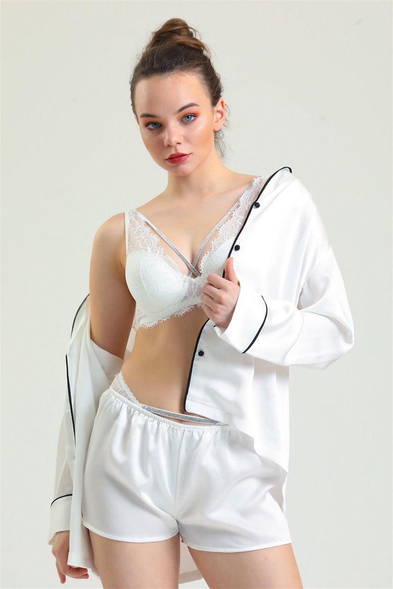 Magic Form 4686 Women's Stone Lace Bra-Ecru10  - Image 1