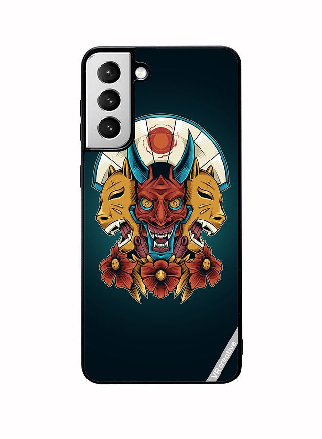 VR CREATIVE Protective Case Cover For Samsung Galaxy S22 5G Devil Mask Design Multicolour - Image 1