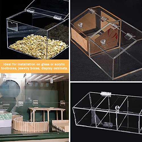 Bivethoi 10pcs Clear Acrylic Hinges for Plexiglass, Self Adhesive Clear Plastic Transparent Continuous Hinge Tools for Cabinet Drawer Furniture DIY Display Stand (35mm x 45mm) - Image 5