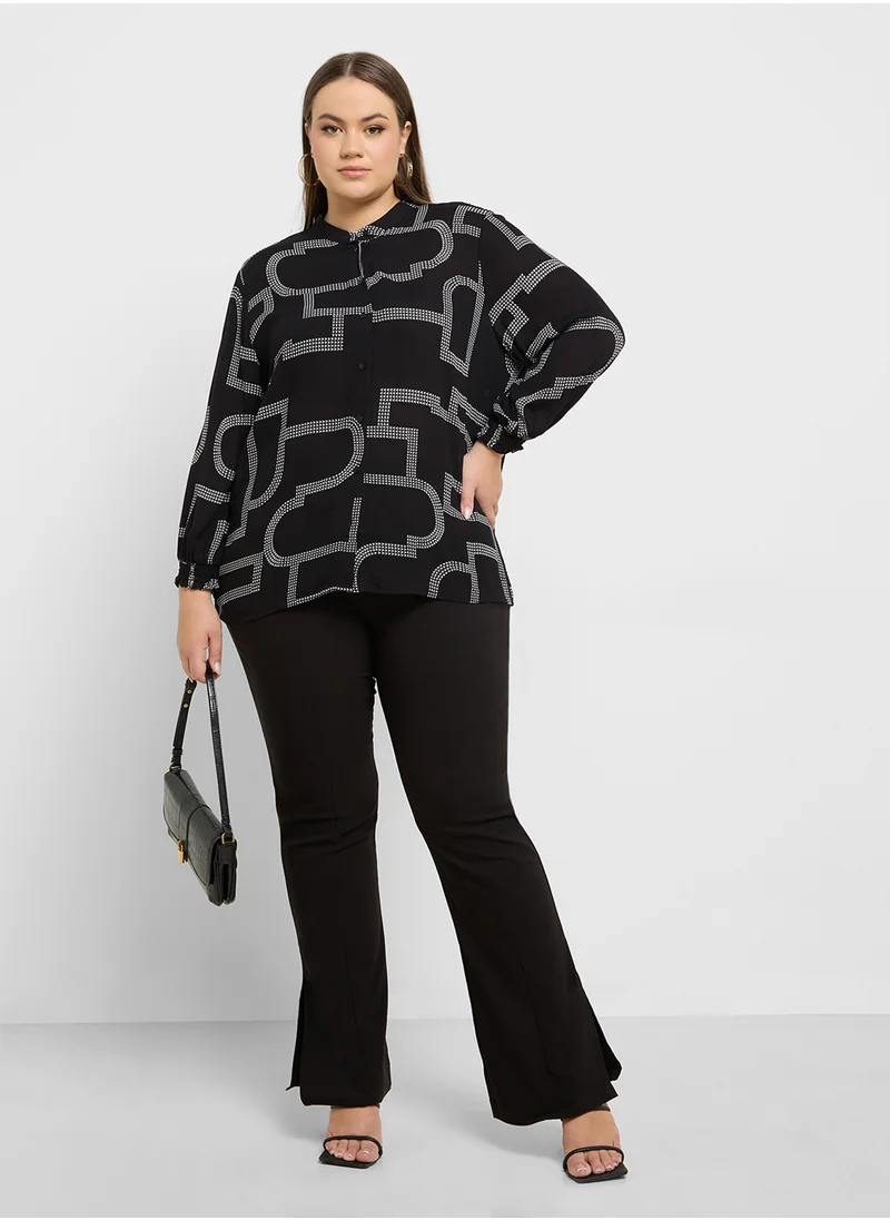 Only Carmakoma High Waist  Flared Slit Pant