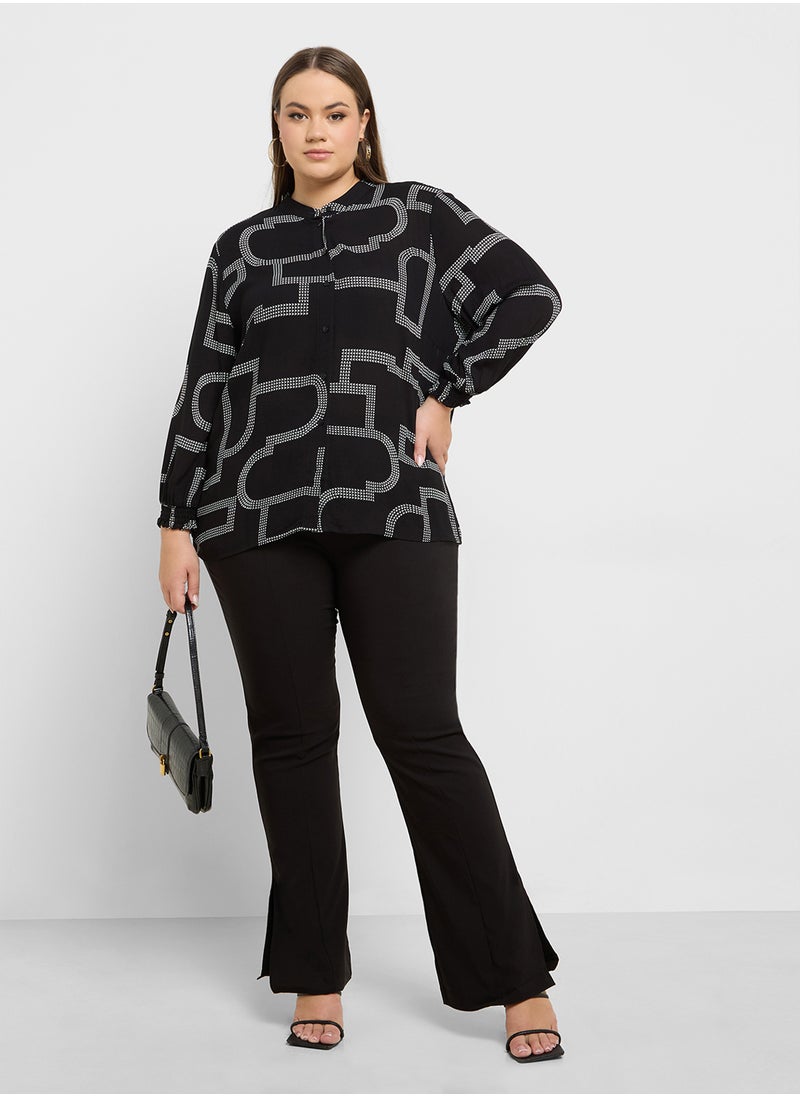 Only Carmakoma - High Waist  Flared Slit Pant - Image 1
