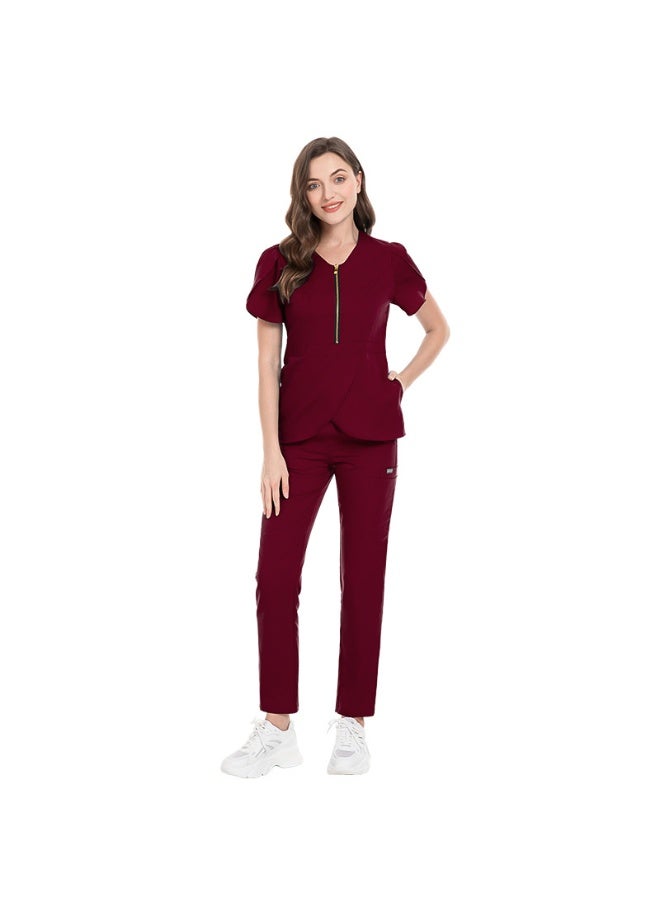 NIBEMINENT High-end Pet Hospital Uniforms Operating Room Suit Clinic Doctor Nurse Clothes Beauty Salon Spa Workwear Medical Clothing Women - Image 1
