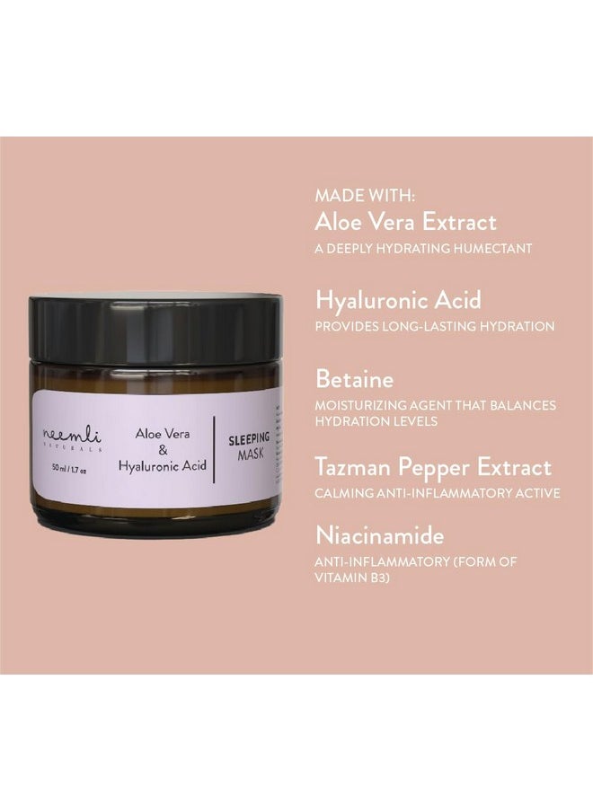 Neemli Naturals Aloe Vera & Hyaluronic Acid Sleeping Mask For Soothed, Supple And Luminous Skin Moisture & Hydrates Skin - 50Ml (Pack Of 1)  - Image 2