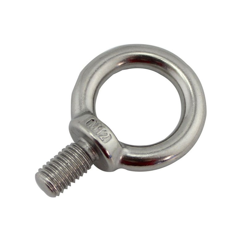 M12 304 Stainless Steel Lifting Eye Bolt Marine Collared Lifting Ring 2pcs - Image 2