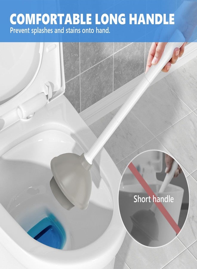 LOVLOY Toilet Plunger with Holder, 2 Pack Plungers for Bathroom Heavy Duty for 5.7-inch Toilet Drain, Toilet Plunger and Holder Combo for Bathroom Cleaning(White) - Image 4