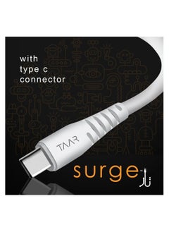 Taar Surge USB C Cable 3 Ampere TPE Material White  - Image 1