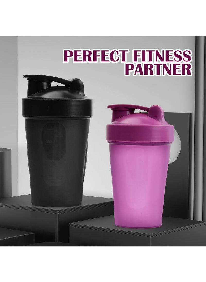 Generic - 2-Pack 400ml Protein Shaker Bottle with Stainless Steel Stirring Ball, BPA-Free, Leak-Proof for Gym, Fitness, and Daily Use - Image 1
