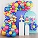 Isndare Colorful Balloon Garland Arch Kit Rainbow Assorted Balloons Multicolor Confetti Latex Balloon Hot Pink Peacock Royal Blue Red Green Yellow Champagne Fiesta Carnival Circus Mexican Party Birthday - Image 2