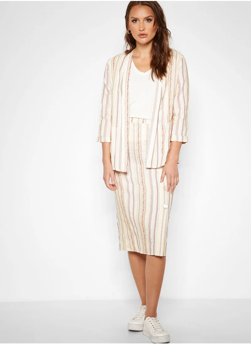 KOTON Button Detail Embroidered Skirt