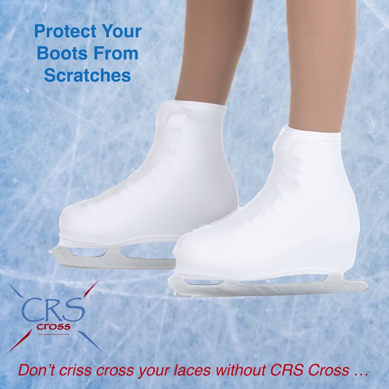 CRS Cross Skating Boot Covers Lycra Ice Skate Covers. Performance Ready Protection for Figure Skates, Ice Skating, Roller Skates. (White, Adult) - Image 3
