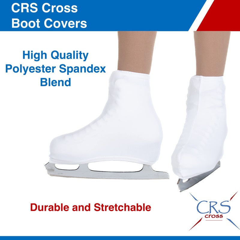 CRS Cross Skating Boot Covers Lycra Ice Skate Covers. Performance Ready Protection for Figure Skates, Ice Skating, Roller Skates. (White, Adult) - Image 4