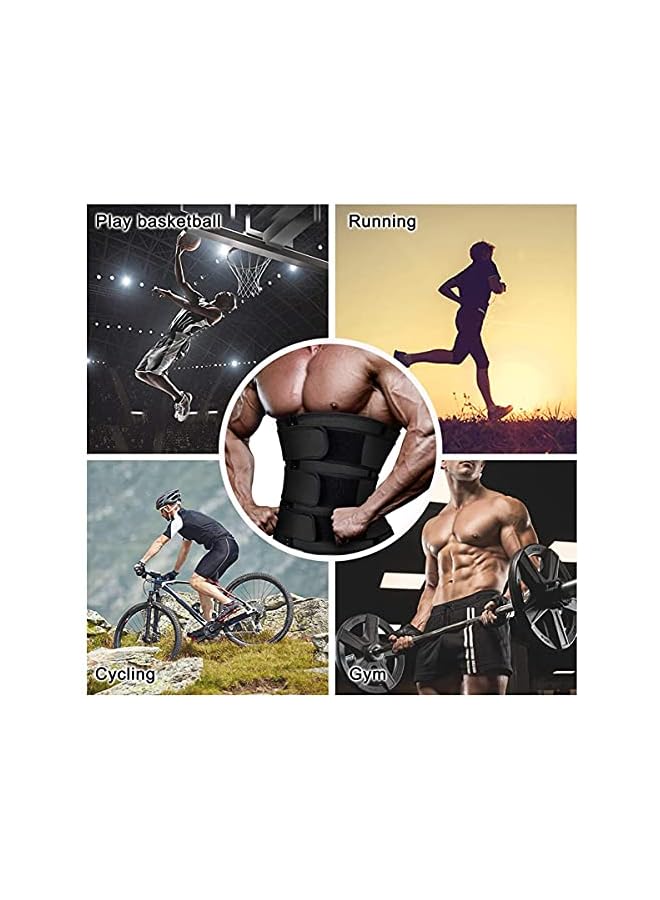 PROMASS Slimming Trimmer Belt Men Workout Waist Mens Abdomen Trainer Neoprene Corset Sauna Sweat Belly With Belts Sports Sculpting Back Support And Improved Posture (X-Large, Black) - Image 2