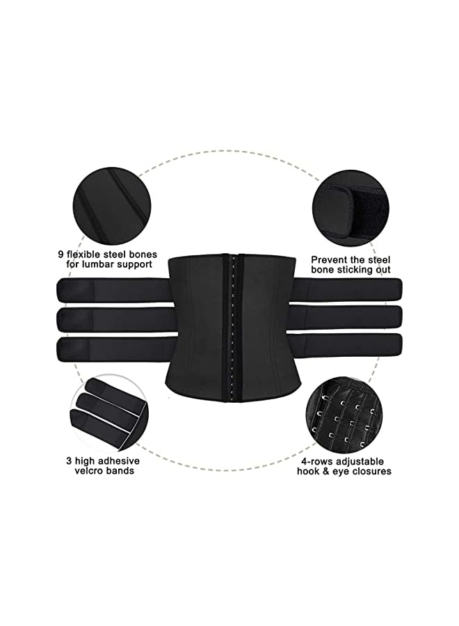 PROMASS Slimming Trimmer Belt Men Workout Waist Mens Abdomen Trainer Neoprene Corset Sauna Sweat Belly With Belts Sports Sculpting Back Support And Improved Posture (X-Large, Black) - Image 4