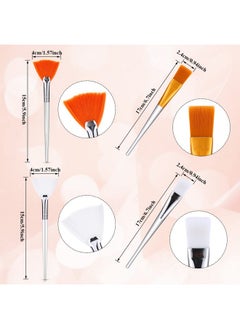 Patelai 16 Pieces Face Mask Fan Brush Applicator Set Includes Soft Facial Fan Brush Esthetician Face Mask Brush Cosmetic Makeup Tools For Eyelash Extension Mud Clay Mask Cream (6 Inches Long Simple)  - Image 2