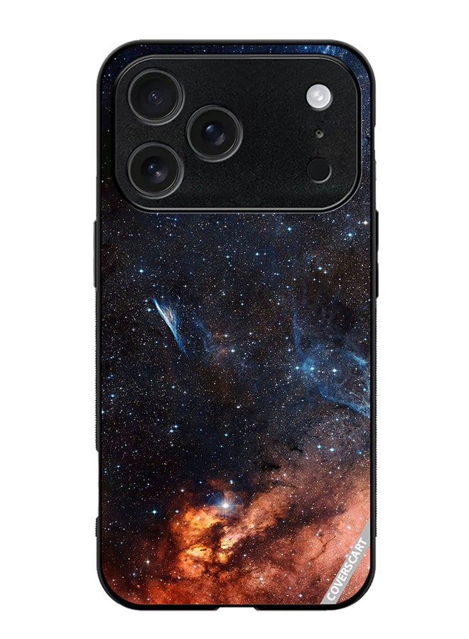 Protective Case Cover For Apple iPhone 17 Pro Max Stars Orange Design Multicolour