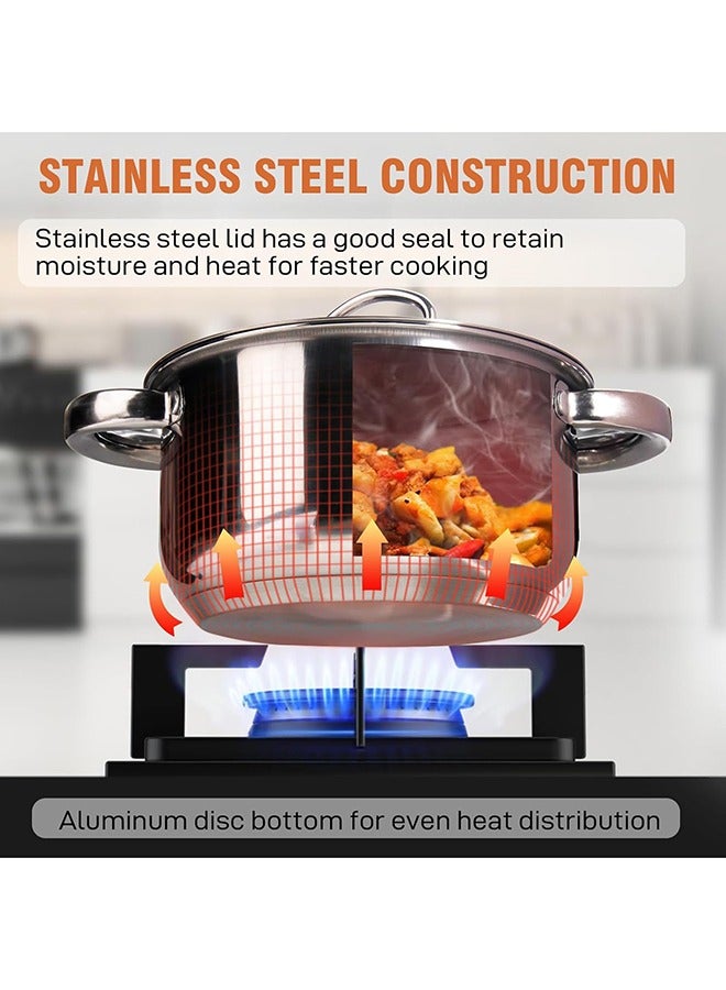 Bukela 15 Pcs Stainless Steel  Kitchen Cookware set , Casserole Set And Frying Pan, Milk Pan Cooking Set With Kichen item , Suitable For Induction Cookers and Gas Stoves,Dishwasher safe - Image 4