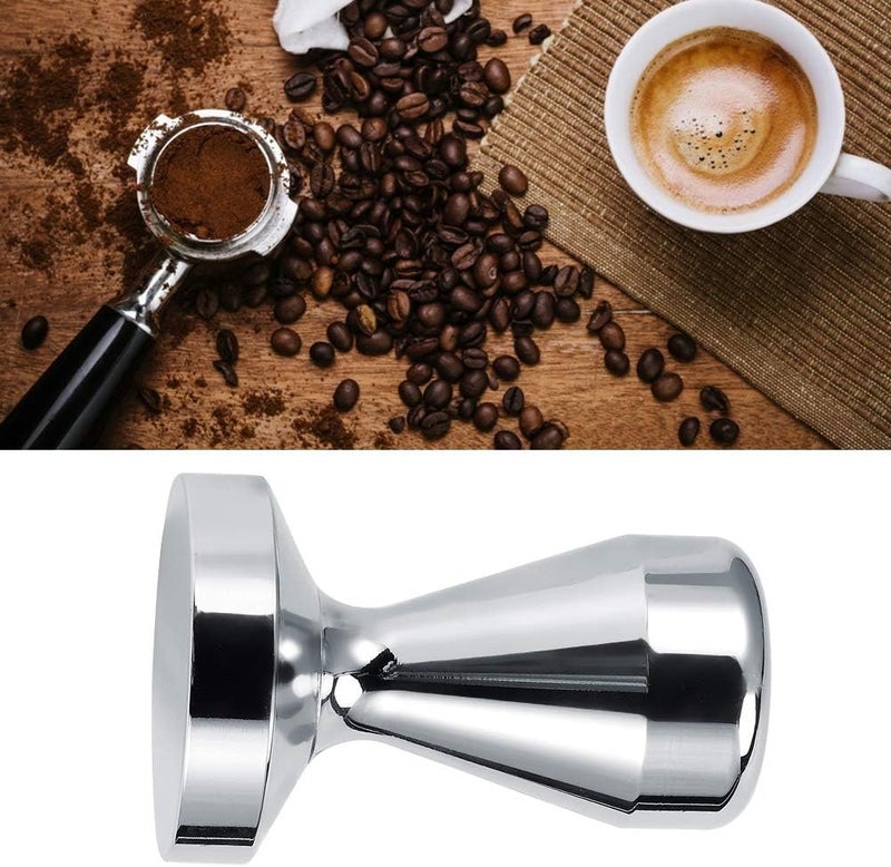 51mm Coffee Tamper, Stainless Steel Flat Base Press Tool for Coffee Preparation, Ergonomic Handle Design for Barista and Home Use, Silver Color - Image 5