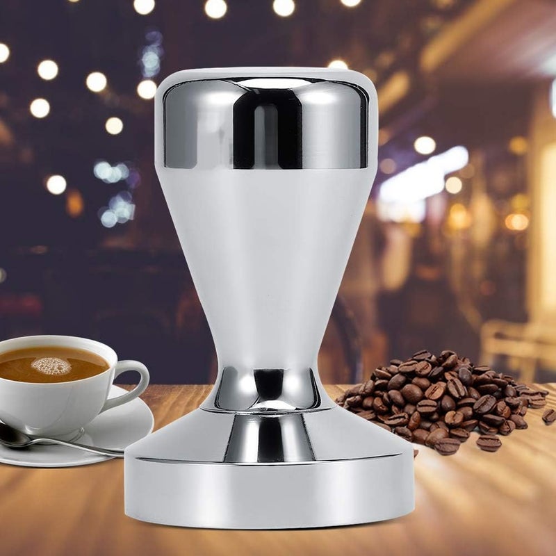 51mm Coffee Tamper, Stainless Steel Flat Base Press Tool for Coffee Preparation, Ergonomic Handle Design for Barista and Home Use, Silver Color - Image 4