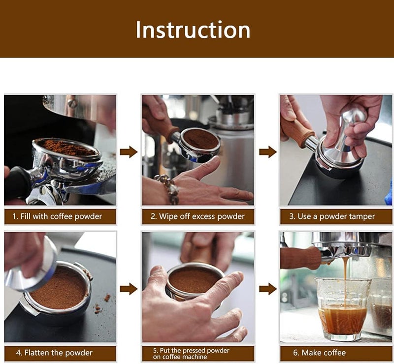51mm Coffee Tamper, Stainless Steel Flat Base Press Tool for Coffee Preparation, Ergonomic Handle Design for Barista and Home Use, Silver Color - Image 3