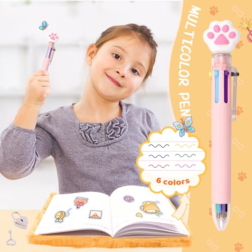 PrinBarBee Corgi Diary with Lock,Fluffy Dog Diary for 6 7 8 Year Old Girl,Kids Journal Notebook Gift Set with Multicolored Pen,Plush Secret Diary Lined 160 Pages,Christmas Birthday Gift Set for Kids - Image 4