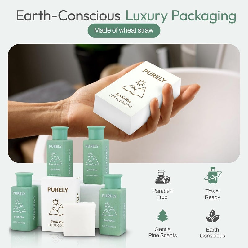 Purely 150 piece set Hotel Soaps and Toiletries Bulk set Airbnb Essentials for Hosts Mini Travel Size Shampoo and Conditioner Sets Bulk Travel Size Toiletries Homeless Supplies Bulk Amenities - Image 4
