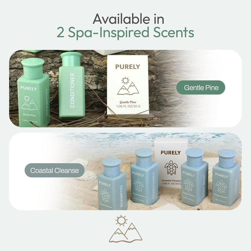 Purely 150 piece set Hotel Soaps and Toiletries Bulk set Airbnb Essentials for Hosts Mini Travel Size Shampoo and Conditioner Sets Bulk Travel Size Toiletries Homeless Supplies Bulk Amenities - Image 5