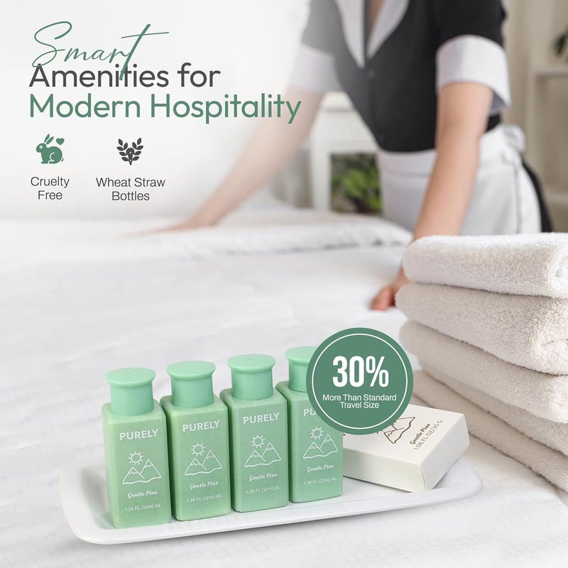 Purely 150 piece set Hotel Soaps and Toiletries Bulk set Airbnb Essentials for Hosts Mini Travel Size Shampoo and Conditioner Sets Bulk Travel Size Toiletries Homeless Supplies Bulk Amenities - Image 3