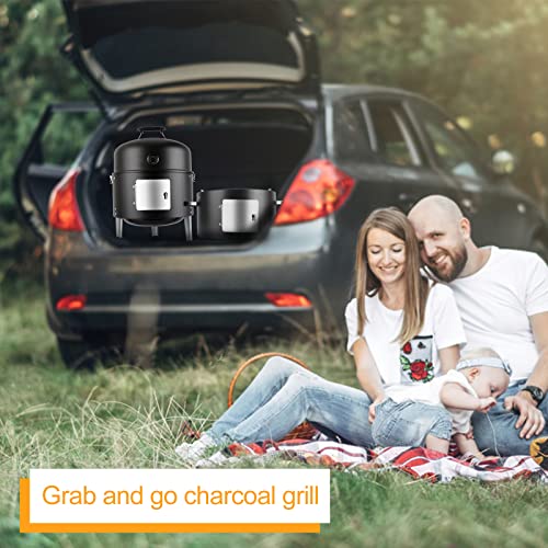 SUNLIFER Charcoal BBQ Grill, Heavy Duty 3-in-1 Barbecue Smoker Grill for Garden Camping Outdoor Cooking and Grilling - Image 2