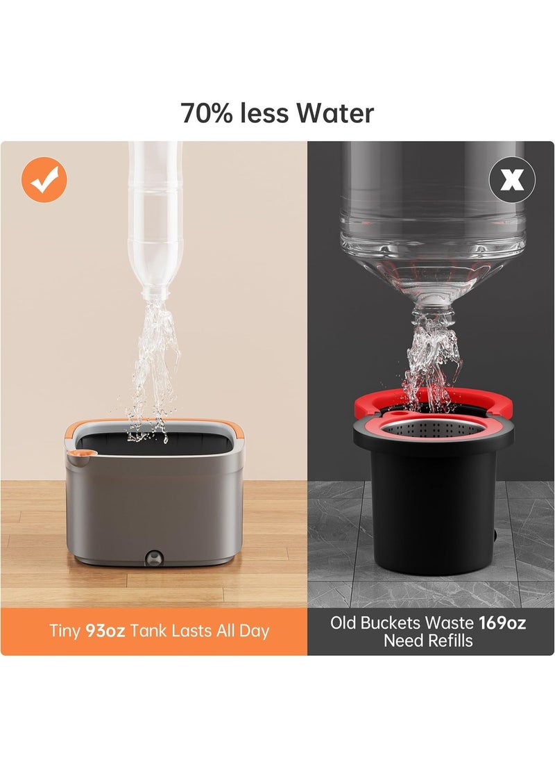 ULHYC Spin Mop and Bucket Set with Separate Dirty & Clean Water Tanks, Self-Wringing 360° Rotating Square Mop Head for Hardwood, Tile, Marble Floors - Grey - Image 5